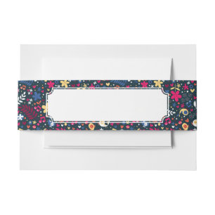 Bandeau De Faire-part motif mignon d'oiseaux et de fleurs