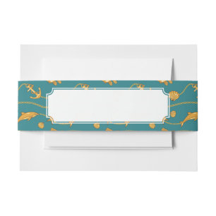 Bandeau De Faire-part Motif nautique d'or