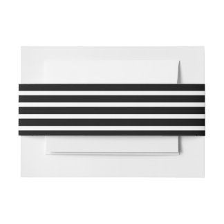 Bandeau De Faire-part Motif noir moderne chic de rayures