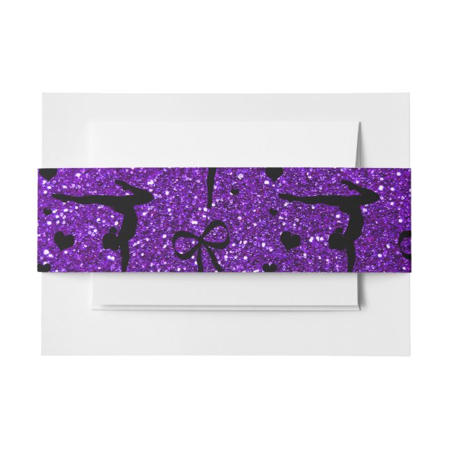 Bandeau De Faire-part Motif pourpre de parties scintillantes de (Devant Example)