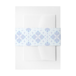 Bandeau De Faire-part Motif répétitif floral géométrique bleu pastel