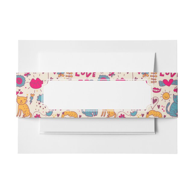 Bandeau De Faire-part Motif romantique coloré (Devant Example)