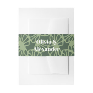 Bandeau De Faire-part Motif sans couture de corail floral abstrait vert