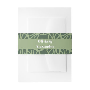 Bandeau De Faire-part Motif sans couture de corail floral abstrait vert