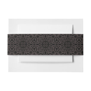 Bandeau De Faire-part Motif sans couture de vigne noir charbon de Wm Mor
