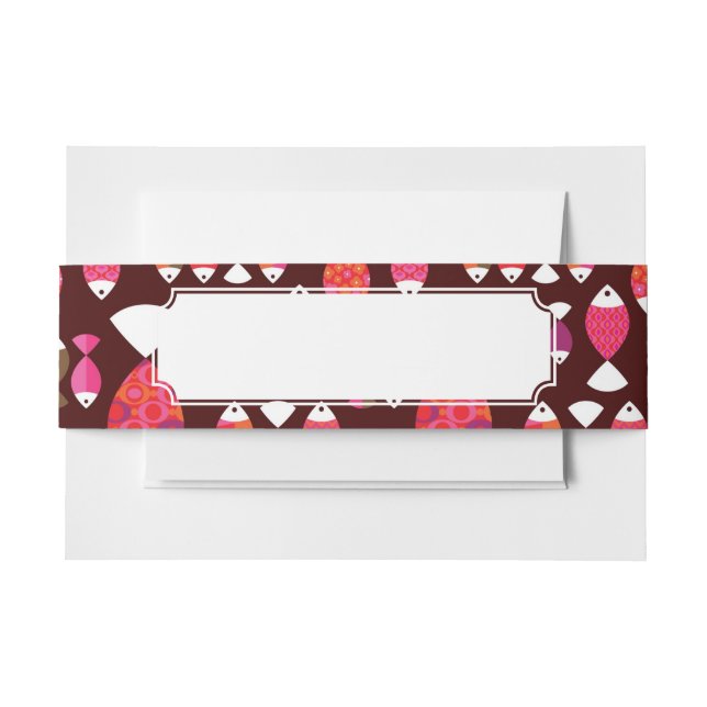 Bandeau De Faire-part Motif sous-marin de rétros poissons abstraits (Devant Example)