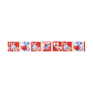 Bandeau De Faire-part Motif timbre de la Saint-Valentin vintage des anné