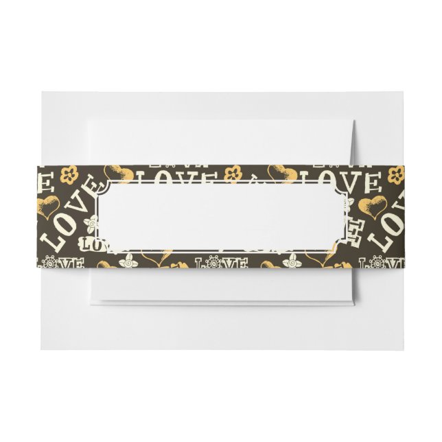 Bandeau De Faire-part Motif tiré par la main d'amour (Devant Example)