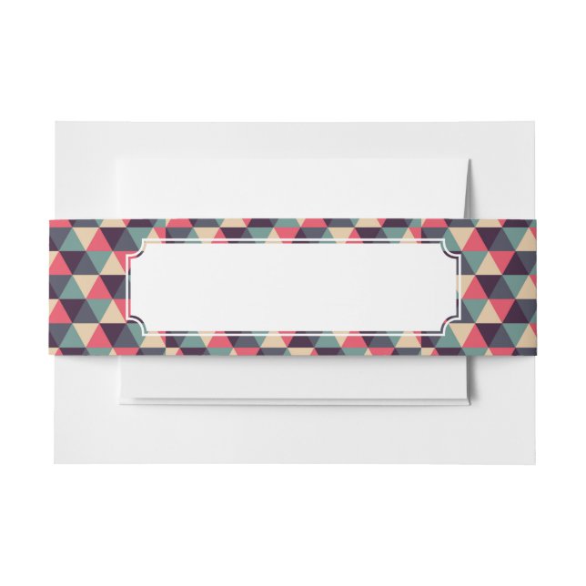 Bandeau De Faire-part Motif turquoise et rose de triangle (Devant Example)