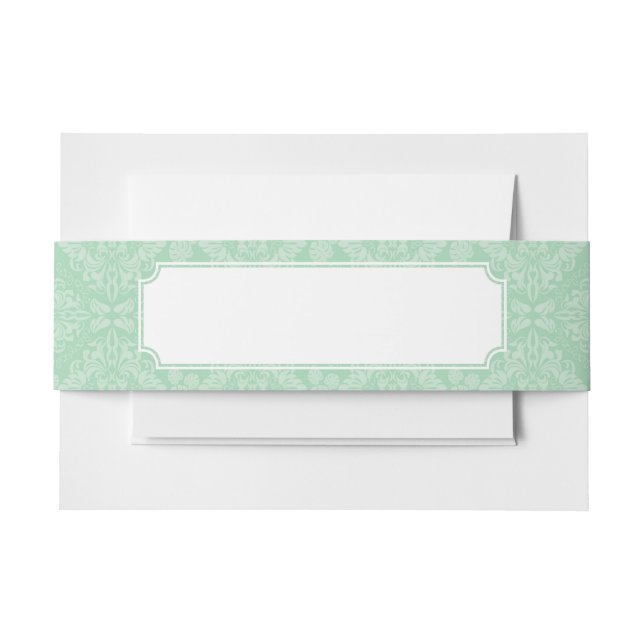 Bandeau De Faire-part Motif vert de damassé (Devant Example)