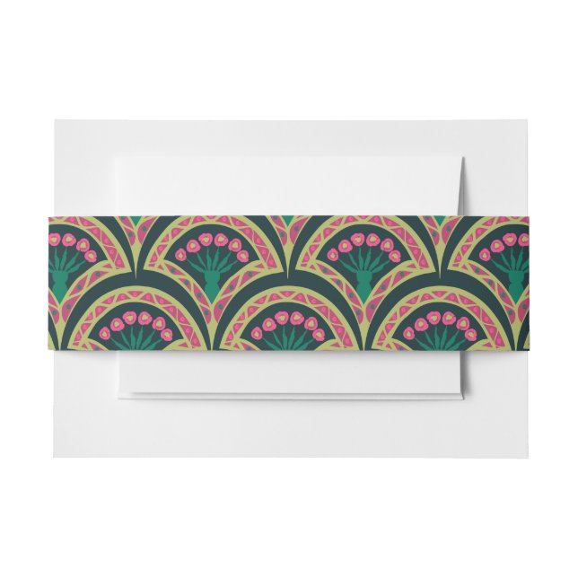 Bandeau De Faire-part motif vert en forme de coquille (Devant Example)