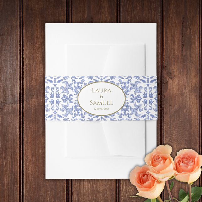 Bandeau De Faire-part Motif Vintage bleu Dusty (Créateur téléchargé)