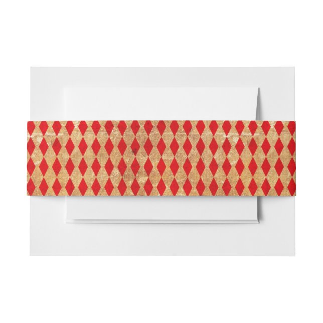 Bandeau De Faire-part Motif vintage Red Harlequin (Devant Example)