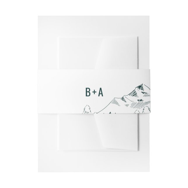 Bandeau De Faire-part Mountain Range Mariage Belly Band (Devant example)