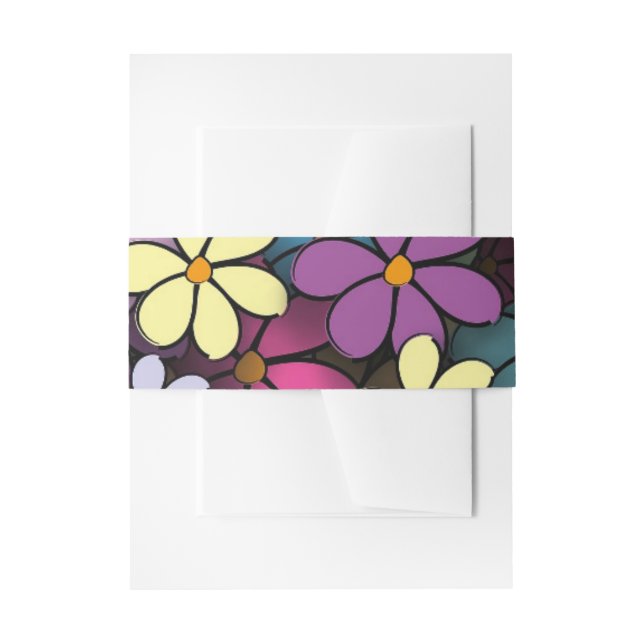 Bandeau De Faire-part Mulicolor floral (Devant example)