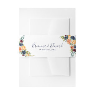 Bandeau De Faire-part Multicolor Élégant Mariage Floral