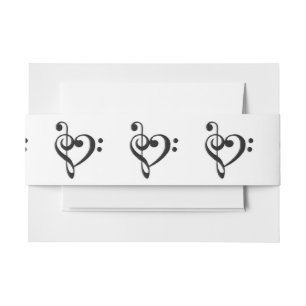 Bandeau De Faire-part Musique Clef Heart Distressed