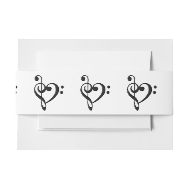 Bandeau De Faire-part Musique Clef Heart Distressed (Devant Example)