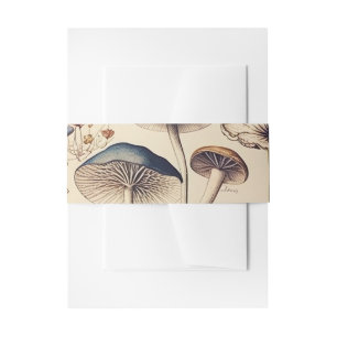 Bandeau De Faire-part Naturaliste de champignons vintages
