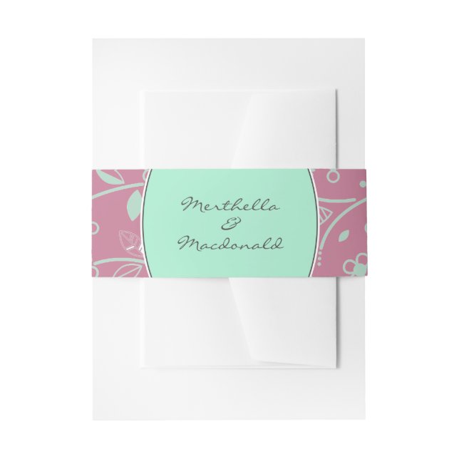 Bandeau De Faire-part NEO MINT DUSKY PINK Floral moderne (Devant example)