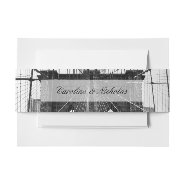 Bandeau De Faire-part New York Mariage NYC Brooklyn Bridge (Devant Example)