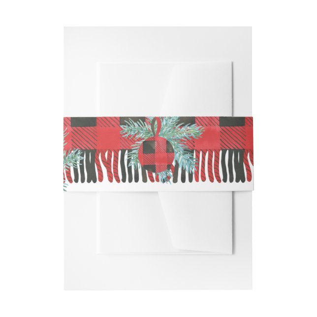 Bandeau De Faire-part Noël à carreaux de bison (Devant example)