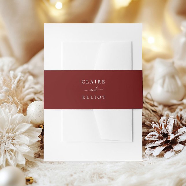 Bandeau De Faire-part Noël rouge simple | Mariage de vacances (Créateur téléchargé)