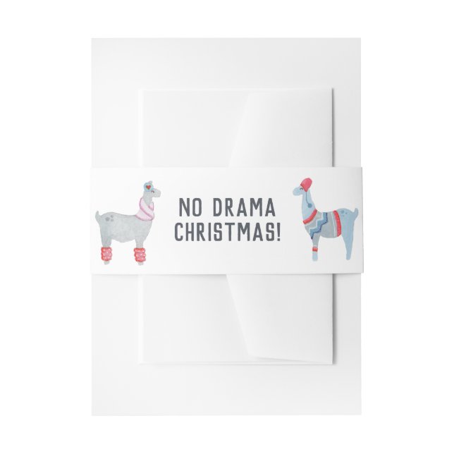 Bandeau De Faire-part Noël sur le thème des Llamas (Devant example)