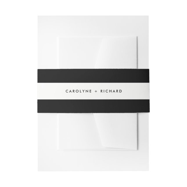 Bandeau De Faire-part Noir & Blanc | Mangez Buvez et soyez mariés (Devant example)