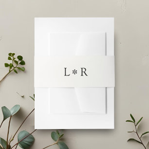 Bandeau De Faire-part Noir et blanc   Mariage monogramme minimal chic