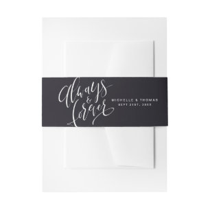 Bandeau De Faire-part Noir Et Blanc Toujours Et Pour Toujours Mariage Sc