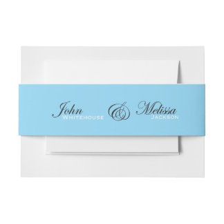 Bandeau De Faire-part noms de couple de mariage bleu glace moderne