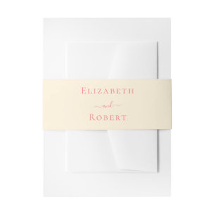 Bandeau De Faire-part Noms de couple minimalistes simples Corail mou Mar