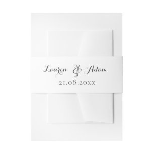 Bandeau De Faire-part Noms de couples noirs et blancs simples Mariage