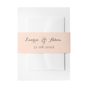 Bandeau De Faire-part Noms de monogramme simple pêche Mariage
