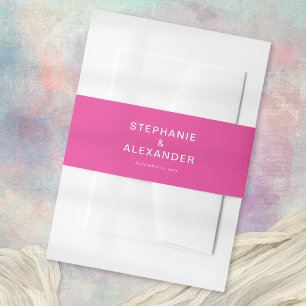 Bandeau De Faire-part Noms Hot Rose moderne Mariage date