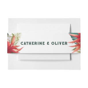 Bandeau De Faire-part Noms personnalisés pour mariage floral tropical