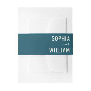 Bandeau De Faire-part Noms Typographiques Turquoise Sophistiqués