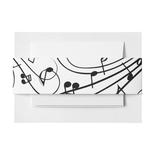 Bandeau De Faire-part Notes de musique fantaisie (Devant Example)