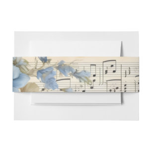 Bandeau De Faire-part Notes de musique guitare Fleurs
