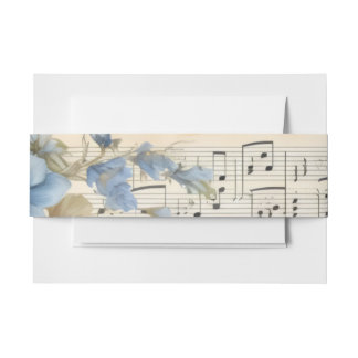 Bandeau De Faire-part Notes de musique guitare Fleurs
