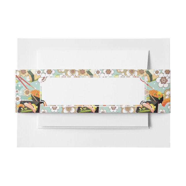 Bandeau De Faire-part Nourriture japonaise : Motif 4 de sushi (Devant Example)
