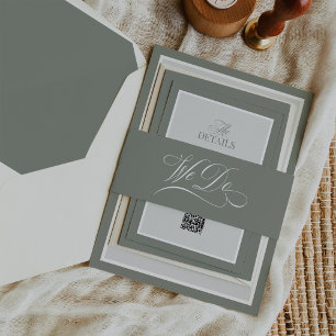 Bandeau De Faire-part Nous faisons   Sage Green Calligraphie Luxe Mariag