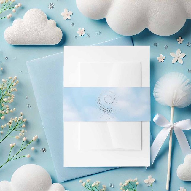 Bandeau De Faire-part Nuage 9 aquarelle (Cloud 9 Watercolor Invitation Belly Band)
