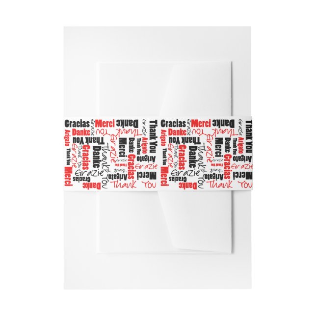 Bandeau De Faire-part Nuage noir et rouge de mot de Merci (Devant example)