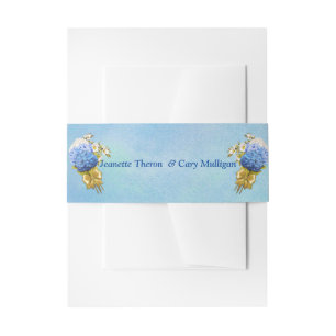 Bandeau De Faire-part Nuances d'aquarelle bleue Hydrangeas