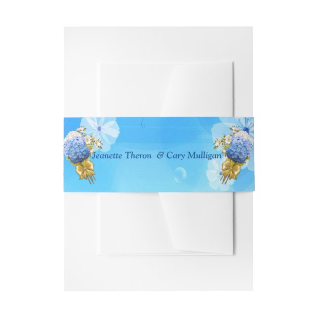 Bandeau De Faire-part Nuances d'aquarelle bleue Hydrangeas (Devant example)