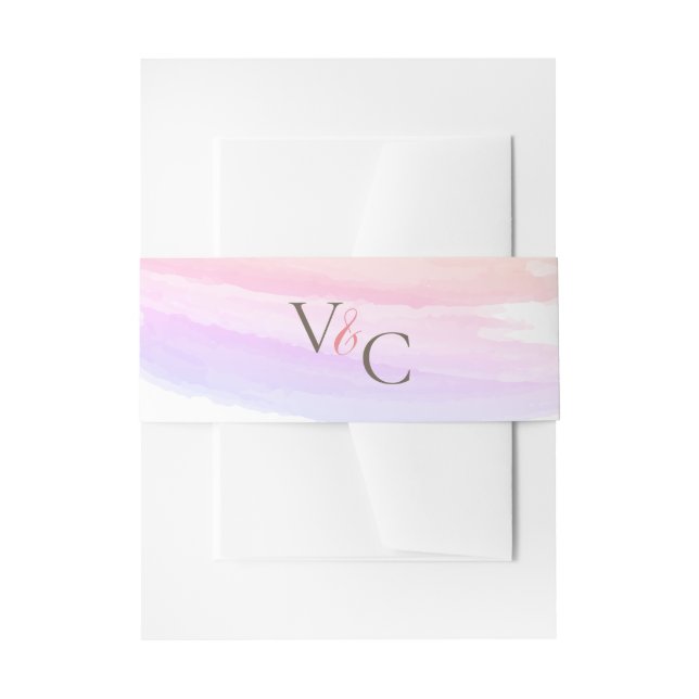 Bandeau De Faire-part Nuances de rose Mariage d'aquarelle (Devant example)