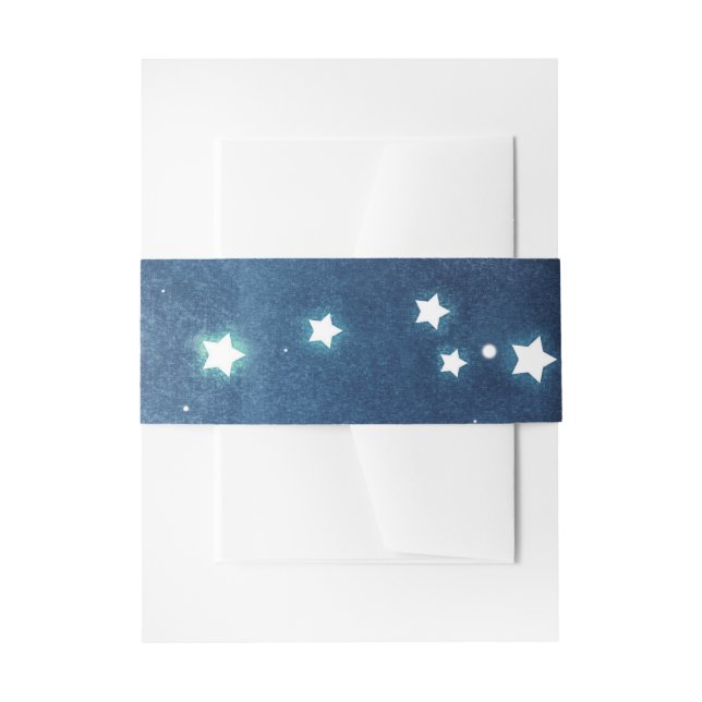 Bandeau De Faire-part nuit marine et étoiles brillantes mariage (Devant example)