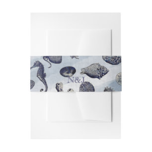 Bandeau De Faire-part Ocean Sea Life Nautical Seashells Beach Mariage